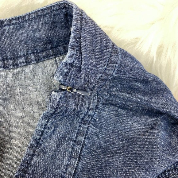 Ann Taylor Loft Chambray Ruffle Above Knee Skirt 0 - Picture 5 of 6